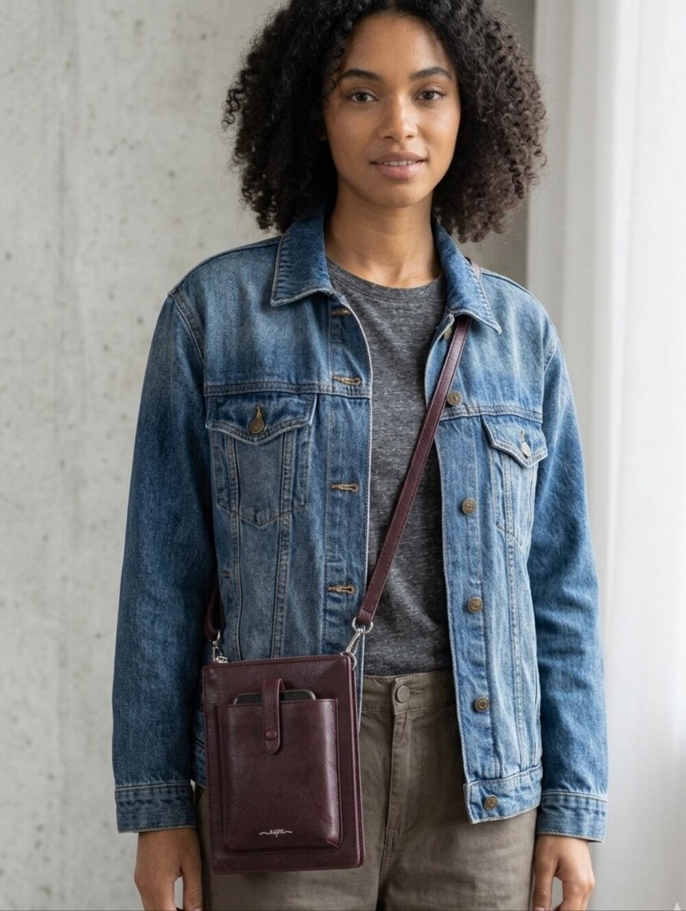 ESPE Pastel iSmart Crossbody Purse Burgundy